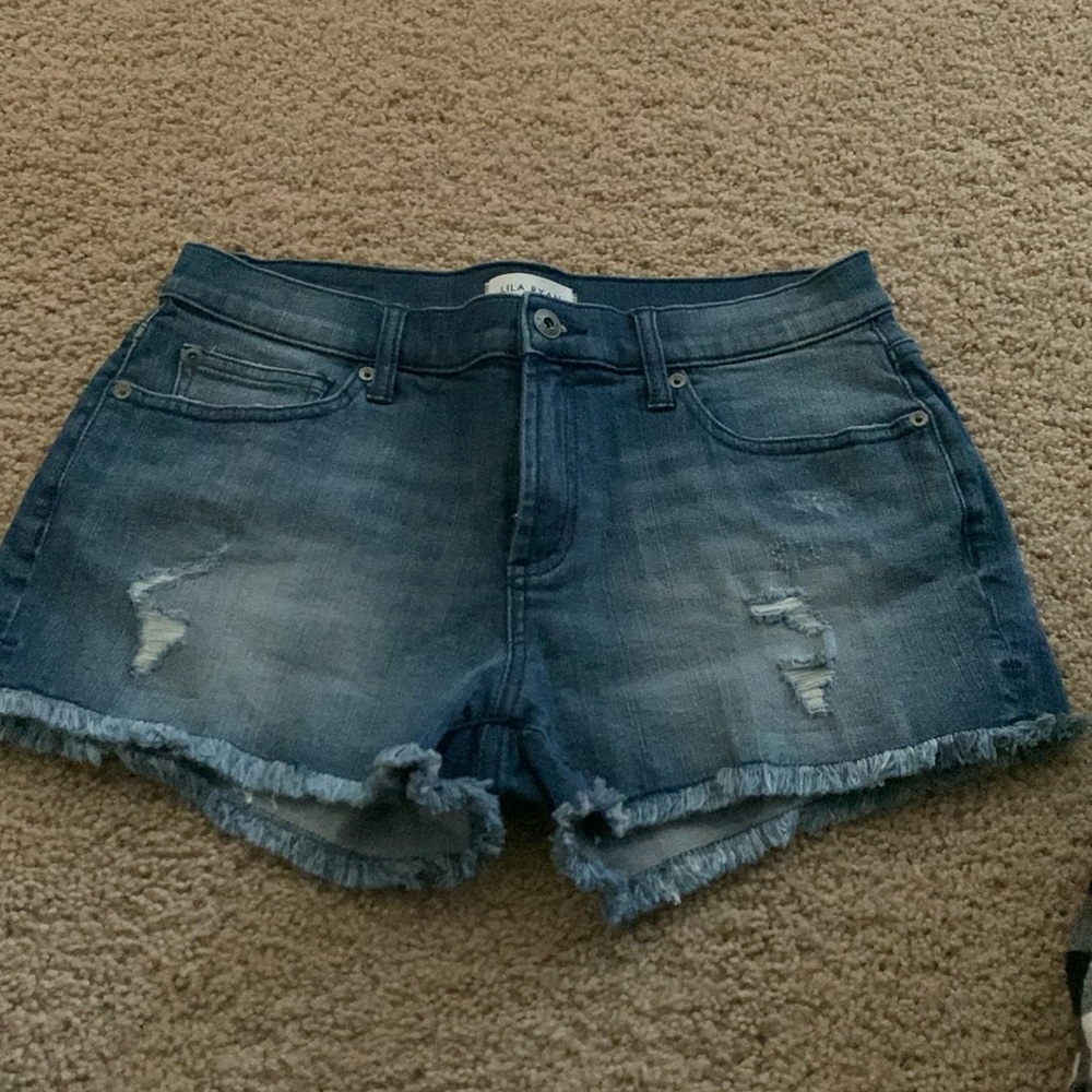 Dark blue denim shorts